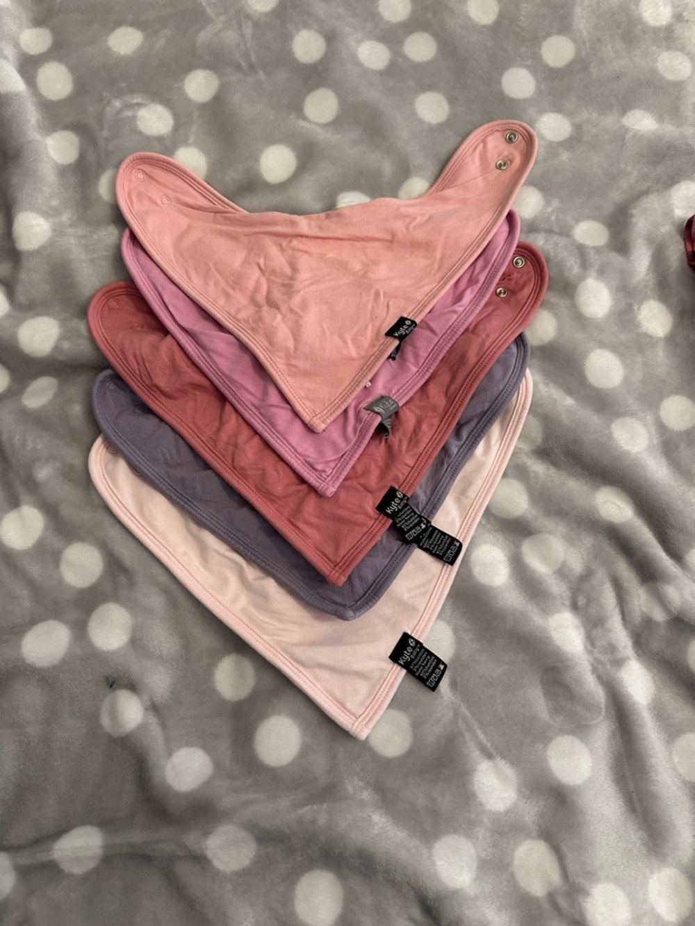 Kyte BABY Pink and Mauve Bandana Bibs Set